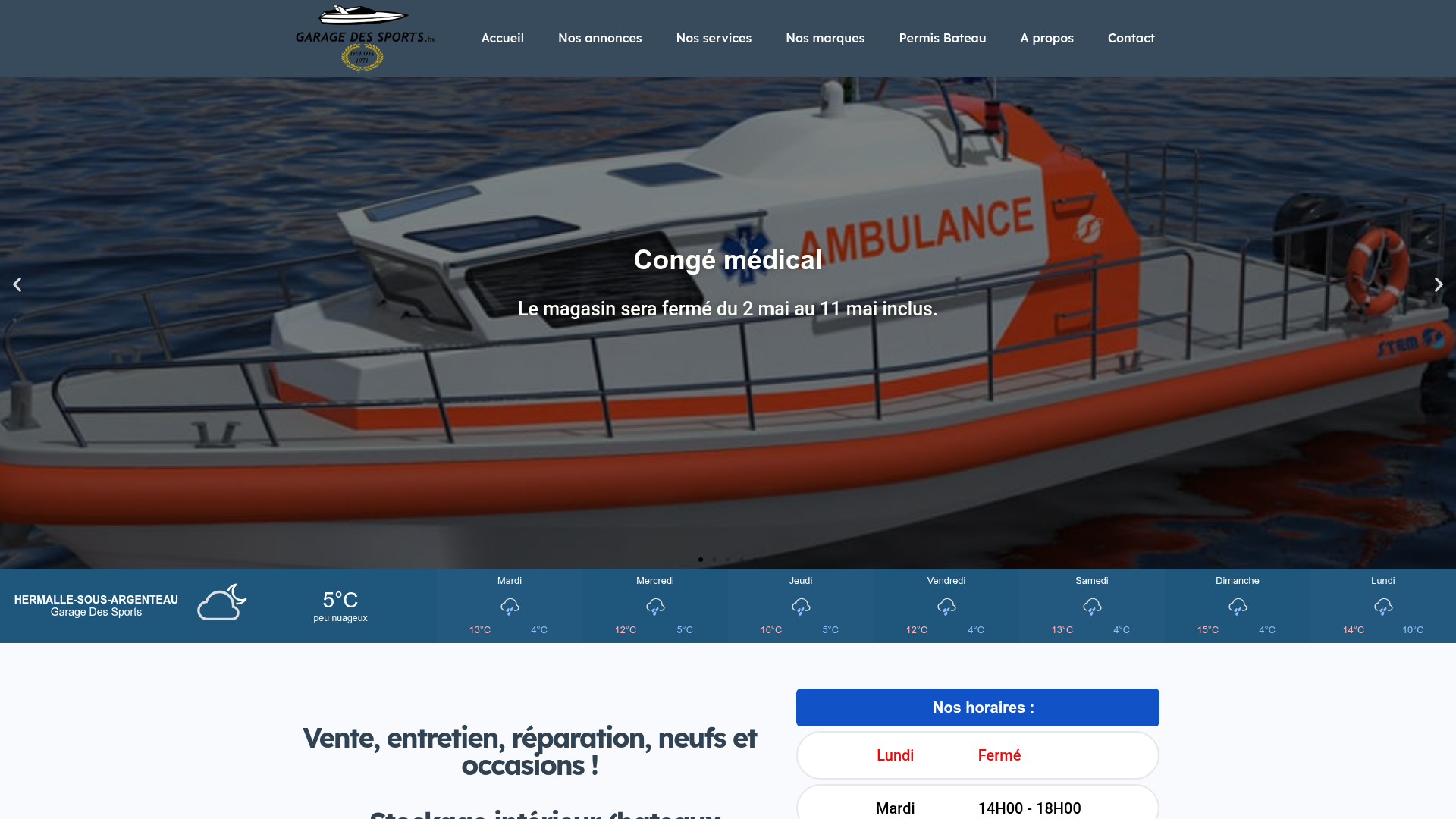 Site Garage des Sports — bateaux & moteurs à Hermalle-sous-Argenteau
